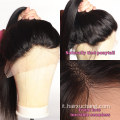 parrucche per capelli umani all'ingrosso per donne nere fornitore da 18 pollici al 150% di densità di pizzo vergine parrucche per capelli umani Front